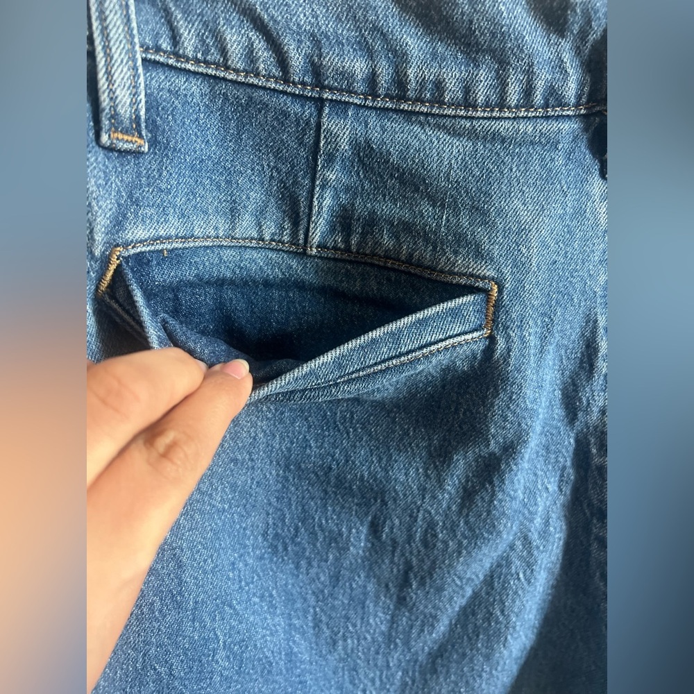 J.Crew Sailor Pockets Denim Shorts Womens Side Zip Stretch Blue Jean Size 28 EUC - Picture 6 of 10